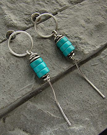 Kolczyki srebrne Turquoise Loops, RayOfArt