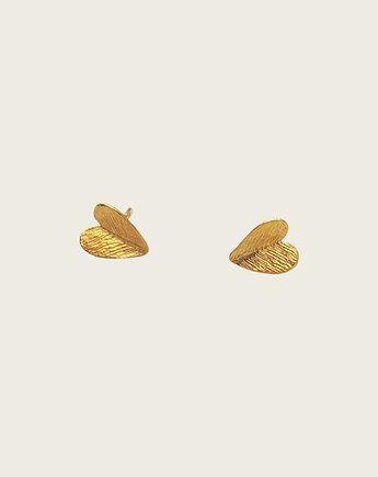 Kolczyki serca złote średnie- Simple, KOS jewellery