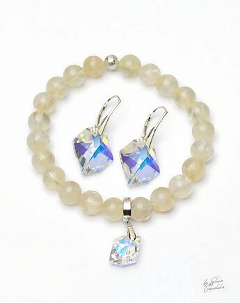 Komplet Srebrnej Biżuterii Swarovski Crystal Cosmic, Black Mamba Jewelry