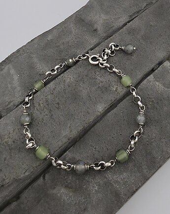 Labradoryt i frenit - bransoletka, RayOfArt