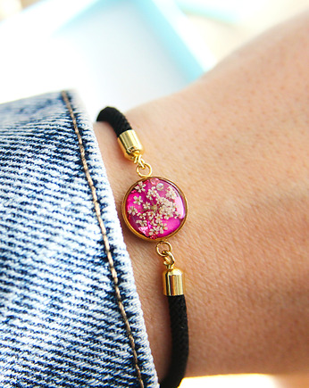 Bransoletka dzika marchew na różu, Frant Art Jewellery