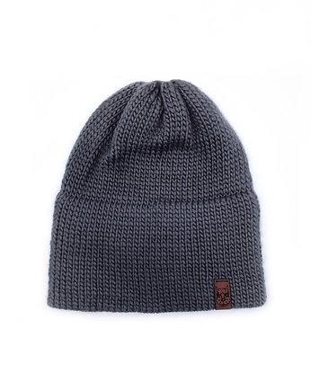 Ciemnoszara czapka merino bez pompona, Holy Alpaca Knit