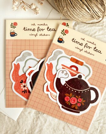 Time For Tea - zestaw 3 naklejek winylowych, Och Monika