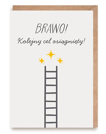 Kartka gratulacyjna z drabiną "Brawo! Kolejny cel osiągnięty!", Cardie