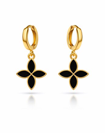 Kolczyki SIMPLE BLACK-srebro złocone-unikat, ISSI Jewelry
