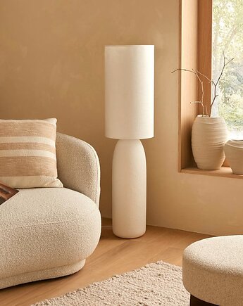 Lampa podłogowa, kamionkowa, biała Keyah 111 cm, MIA home