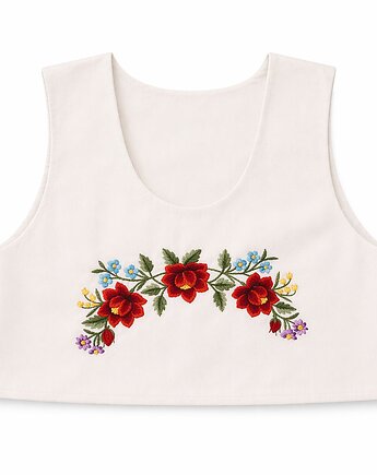 BOHEME bezrękawnik z łowickim haftem, na ludowo