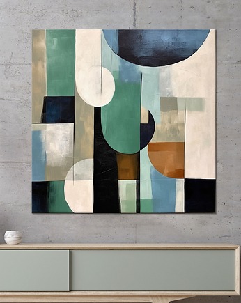 Geometryczna abstrakcja do salonu 10 - wydruk na płótnie, AnnSayuri ART