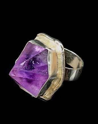 Pierścionek Baśniowy kryształ ametystu, Pracownia Neores