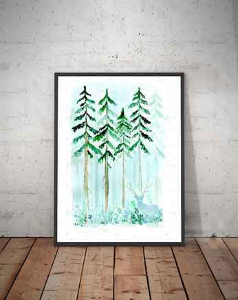 Plakat miętowy las, kordecka art