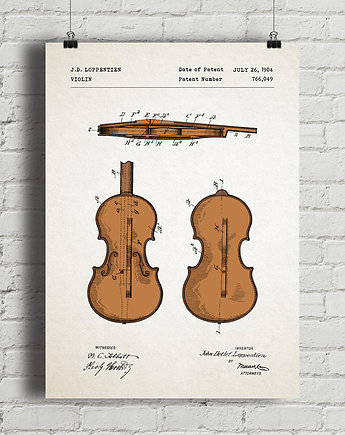Plakat Skrzypce - grafika z patentem, minimalmill