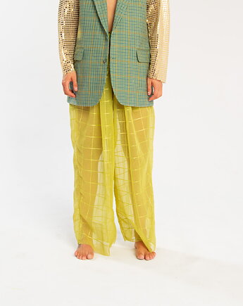 Spodnie Transparent Green Grid, Rags Queen