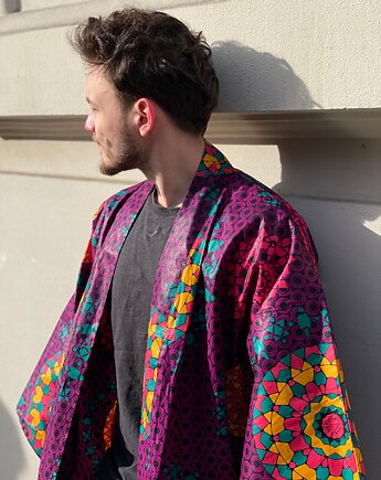 Piękne fioletowe kimono Mandala, OSOBY - Prezent dla Chłopaka