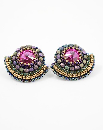 Kolczyki Swarovski Wachlarze fuchsia, Izziland