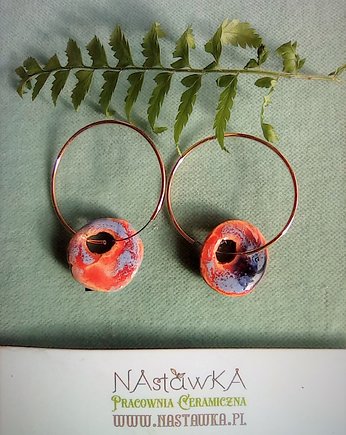 Okrągłe elementy kolczyków, ceramiczne wisiorki, Ceramika Nastawka