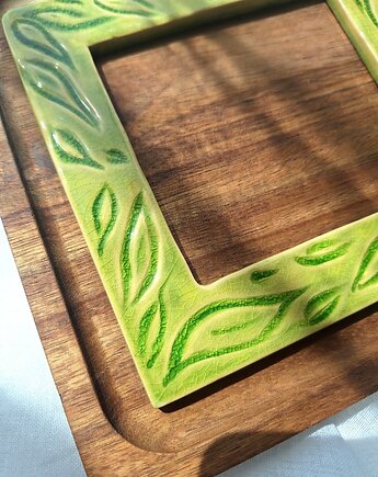 Ramka ceramiczna zielona, Wooden Love