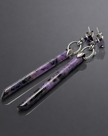 Kolczyki srebrne Stick vol. 9/purple/ , Katia i krokodyl
