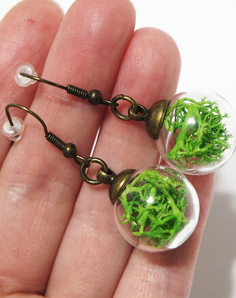 Leśne - kolczyki z mchem, brąz, yenoo