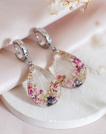 Kolczyki z kompozycją kwiatową, nature gift