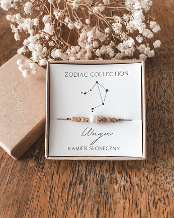 Bransoletka znak zodiaku Waga kamień słoneczny, Tiny Stone