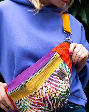 Kolorowa nerka damska duża saszetka handmade ZEBRA VIBE, Co Tu Się Kroi