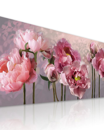 Obraz na płótnie - RÓZOWE PIWONIE 147x60cm, NOWdeco