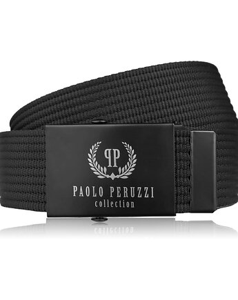Pasek do spodni męski 115 cm pasek parciany do jeansów czarny PW-30-115