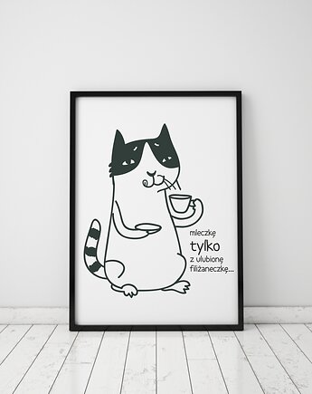 Plakat z kotem z kolekcji: codzienność koteczka, Love Life and Forest