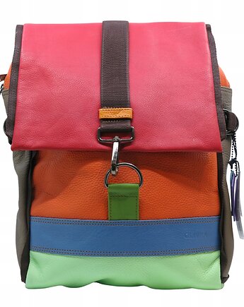 Plecak skórzany pojemny stylowy miejski mieści A4 kolorowy wygodny OLIVKA, Olivka Warsaw