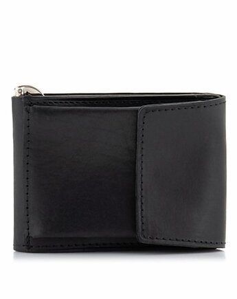 Portfel Skórzany Slim Wallet z Klipsem Banknotówka Jucht Czarny BW68, Belveder