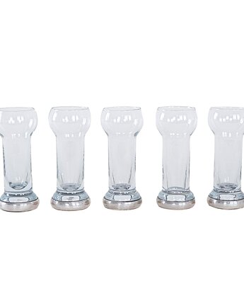 Komplet pięciu szklanek, włoski design, lata 70, produkcja: Włochy, Przetwory design