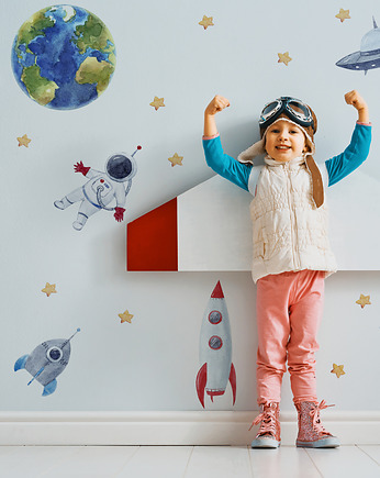 Naklejki na ścianę Kosmos, Astronauta, Rakieta, Dekoracjan