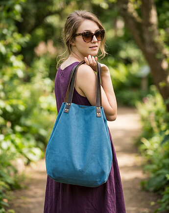 Torba tote XXL - turkus, PRACOWNIA 166