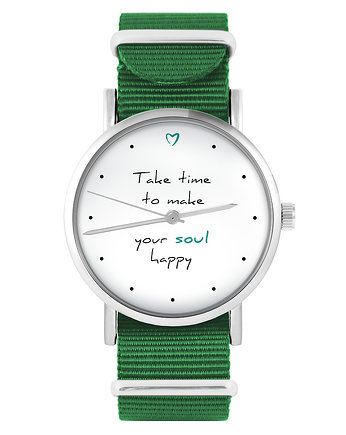 Zegarek - Happy soul - zielony, nylonowy, yenoo