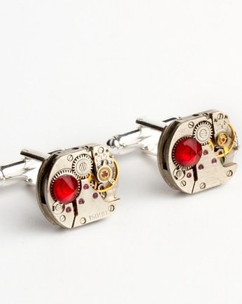 Spinki - SQUARES I Red diamond, DROBINY CZASU