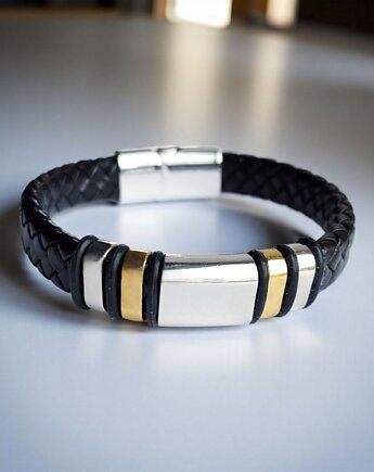 Męska bransoletka z ekoskóry, KEIT