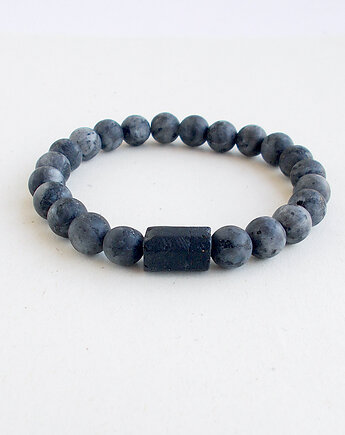 Turmalin i larvikit 8 mm Bransoletka, galeria nuit