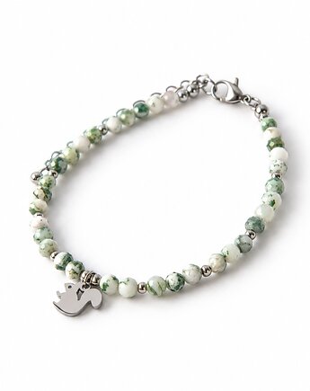 WIEWIÓRA bransoletka z kamieni - agat mszysty, Greenmoon Handmade