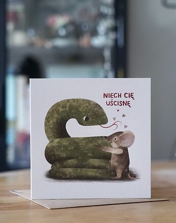 Kartka na Walentynki, dla zakochanych - Niech Cię Uścisnę  Hi Little, HI LITTLE