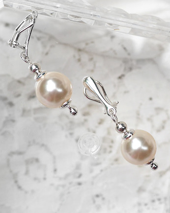 -ROMANTIC PEARLS - ekskluzywne klipsy srebro pozłacane i perły, Chodelska Art Studio