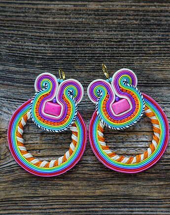 Nubi- duże i kolorowe kolczyki soutache, Mró Soutache