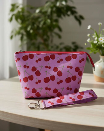 Zestaw prezentowy Wisienki kosmetyczka i smycz do kluczy, Pracownia25