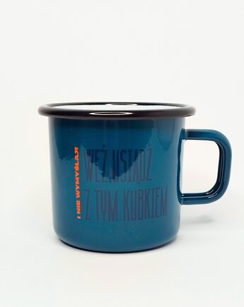 Morski kubek emaliowany z nadrukiem, weź usiądź, 370 ml, DODUMU