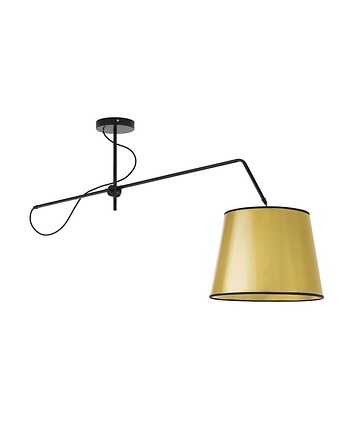 Złota lampa sufitowa z regulowanym ramieniem do salonu OVIEDO MIRROR, LYSNE