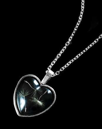 Serduszko - naszyjnik z dmuchawcem w żywicy., So Jewelry
