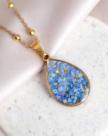 Wisiorek z niezapominajkami, nature gift