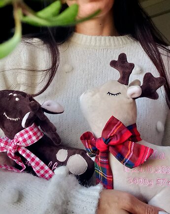 Przytulanka MILUSIA SARENKA  imię dziecka metryczka ŚWIĘTA PREZENT, Atelier Liliputki