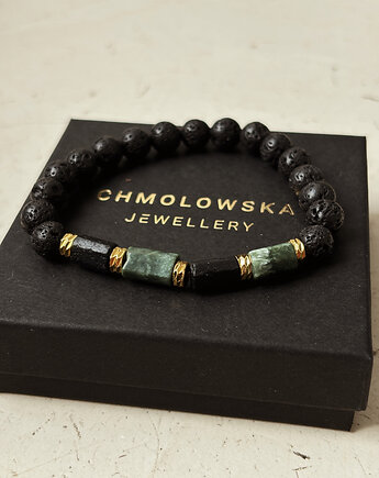 Bransoletka Męska Serafnit i Turmalin, Chmolowska Jewellery