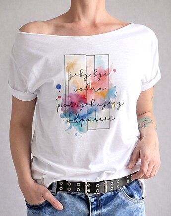 By być wolną Biały Oversize, ONE MUG A DAY