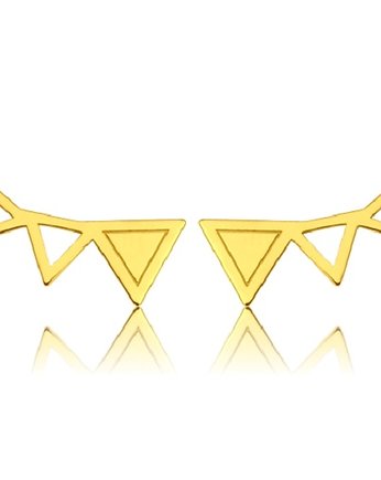 Kolczyki TRIANGLES- srebro złocone, ISSI Jewelry
